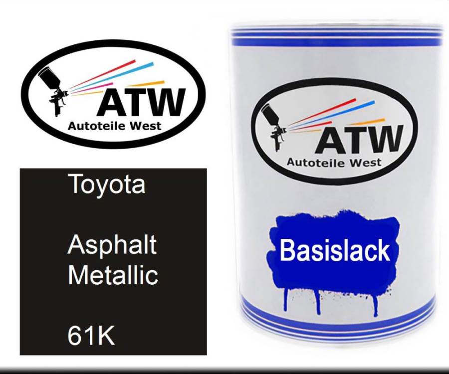 Toyota, Asphalt Metallic, 61K: 500ml Lackdose, von ATW Autoteile West.